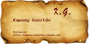 Kaposy Gusztáv névjegykártya