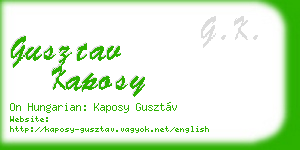 gusztav kaposy business card